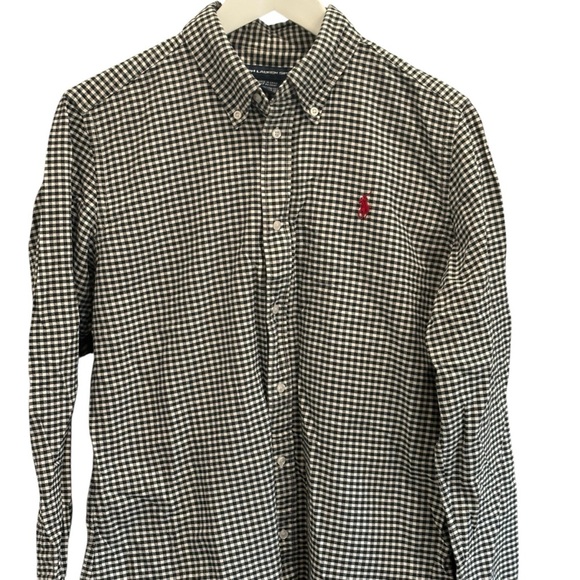 Ralph Lauren Sport Black & White Checkered Shirt Size 14 Boys 100% Cotton - Picture 1 of 6